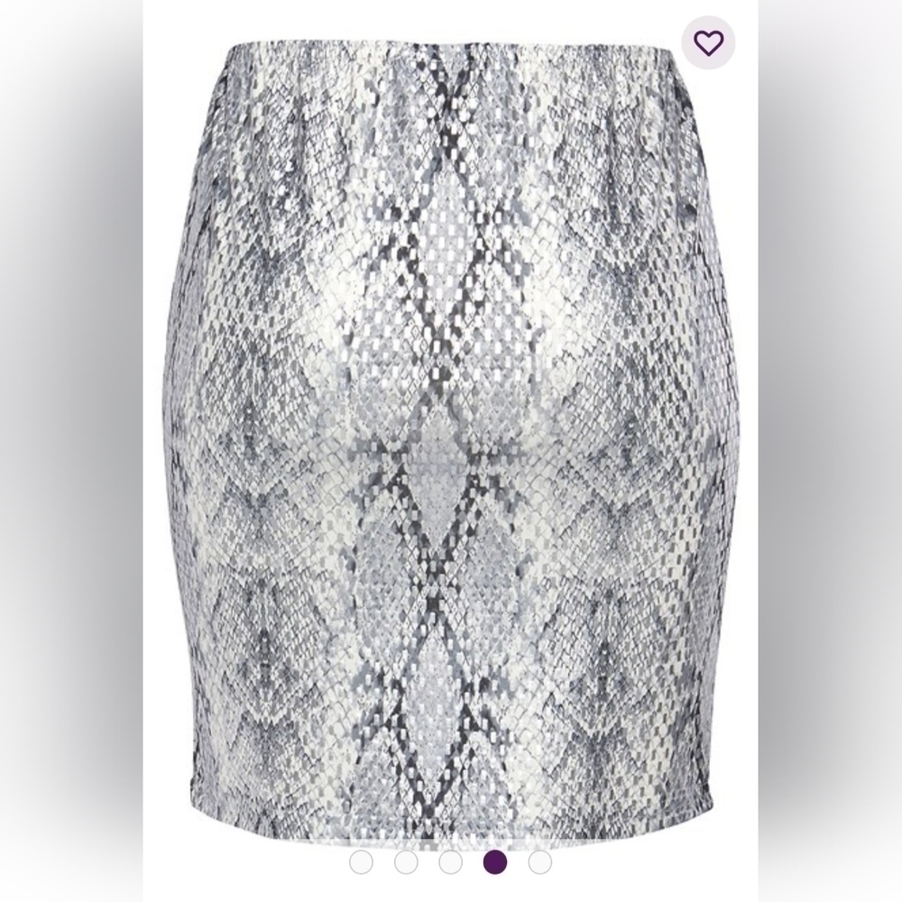 LASCANA Gray Foil Snake-Print Miniskirt Size 6 NWT - Picture 6 of 14